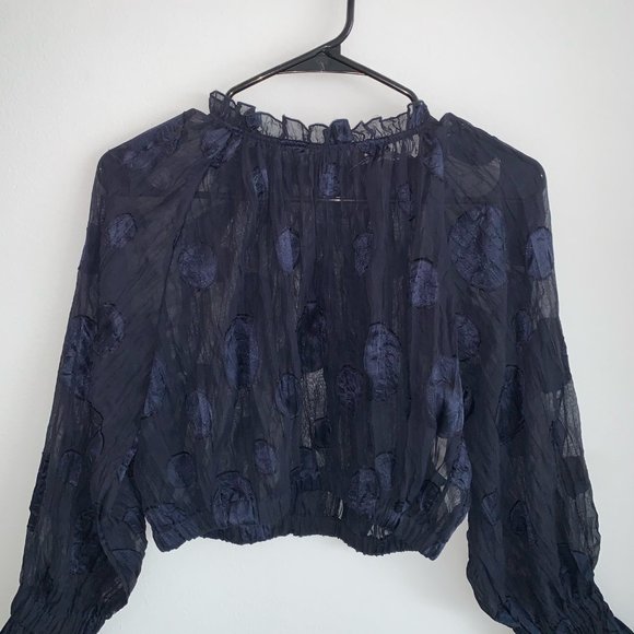 NWT Zara Semi Sheer Blouse - Picture 4 of 8